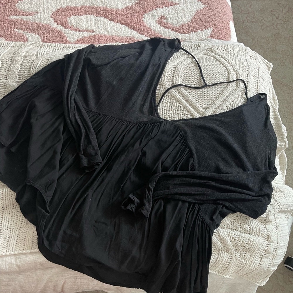 UO Kimchi Blue Open Back Black Top - Picture 3 of 5